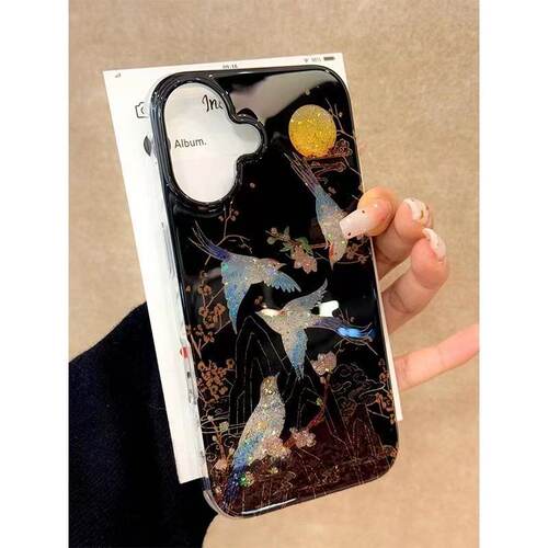 高级感新中式喜鹊登梅适用iPhone16promax苹果15手机壳14新款13女