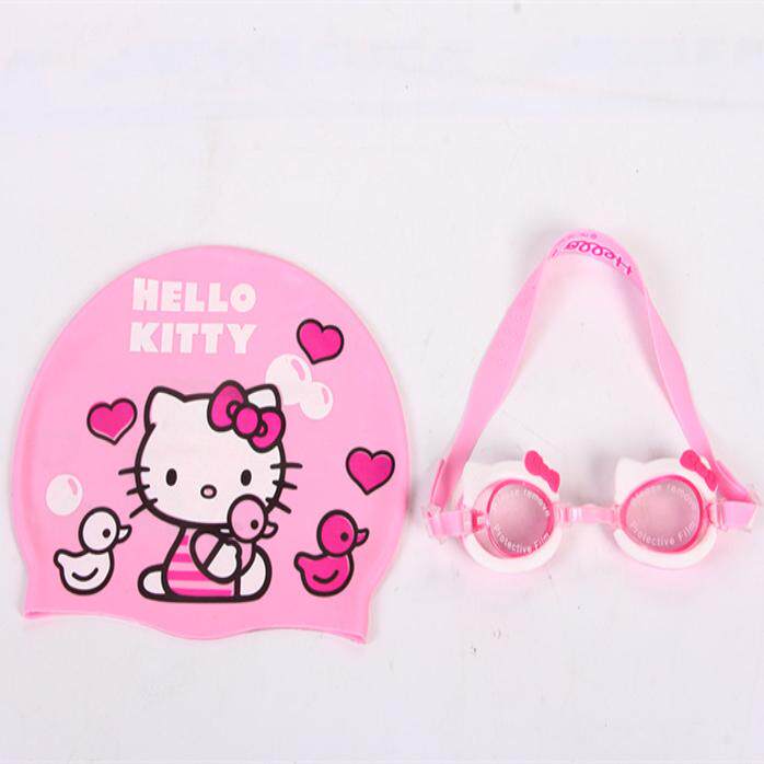 正品HelloKitty儿童休闲泳镜泳帽