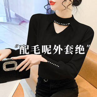半高领韩系毛衣女款毛呢外套内搭女秋冬针织衫修身百搭打底衫上衣