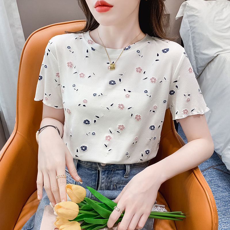 时尚夏装短袖女士t恤洋气显瘦女装夏装2026年新款时髦百搭上衣潮