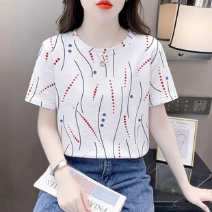 短袖t恤女2026新款韩系chic小上衣宽松显瘦圆领夏季正肩体恤女装