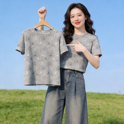 短袖女t恤今年流行爆款女装上衣