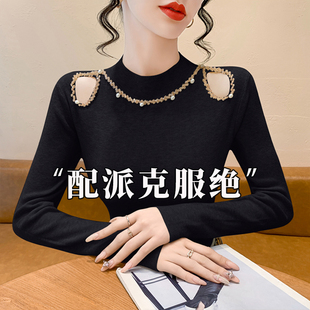半高领毛衣女款派克服外套内搭女秋冬针织衫修身打底气质女士上衣