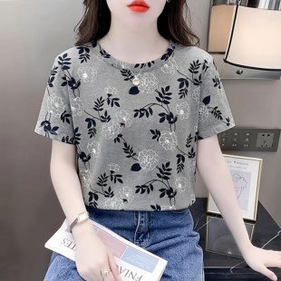 t恤短袖女高级感chic别致上衣宽松百搭圆领体恤2026新款夏季女装
