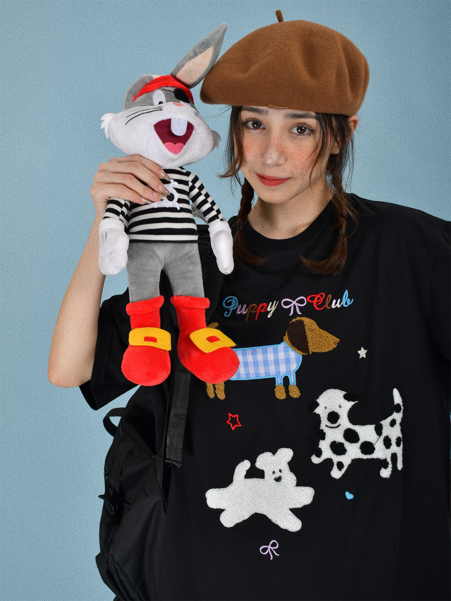 薄款中性宽松短袖卡通