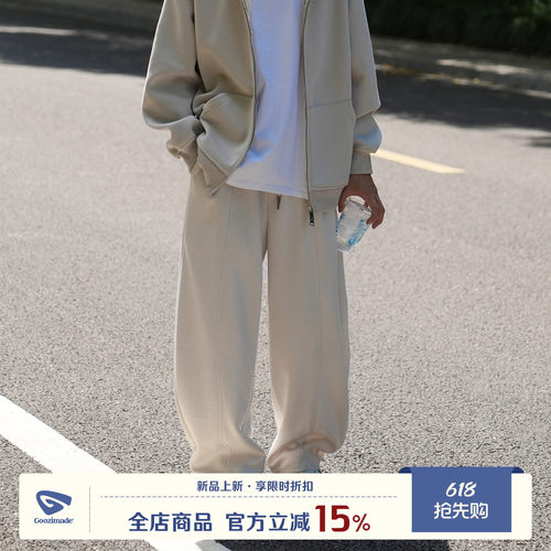 GOOZIMADEcleanfit灰色弯刀裤男