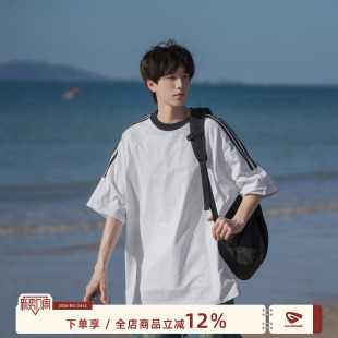 宽松男款 GOOZI 男生2026新款 T恤男夏季 纯棉上衣 MADE270g重磅短袖