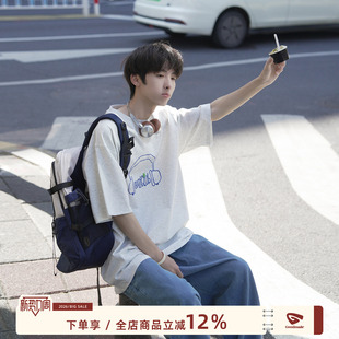 MADE 小领口短袖 重磅涂鸦印花T恤男夏季 美式 上衣 男生半袖 GOOZI