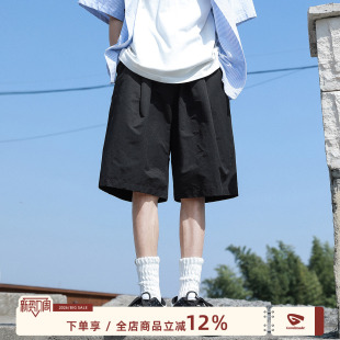 男夏季 五分短裤 男款 裤 @港仔文艺男 子休闲宽松男生中裤 日系工装