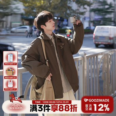 刺绣翻领工装棉服冬加厚夹棉外套