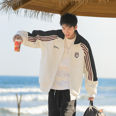 插肩袖男生运动外套男秋冬棉服