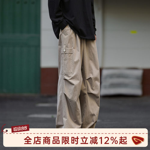 GOOZIMADE机能抽绳伞兵工装裤男