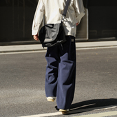 藏青色重磅卫裤 男春季 宽松直筒运动长裤 @港仔文艺男 男生休闲裤 子