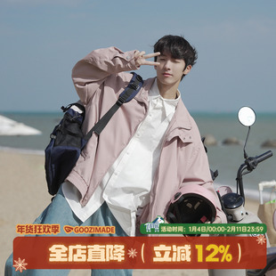 GOOZI MADE 短款飞行员夹克男冬季2025新款男生cleanfit翻领外套