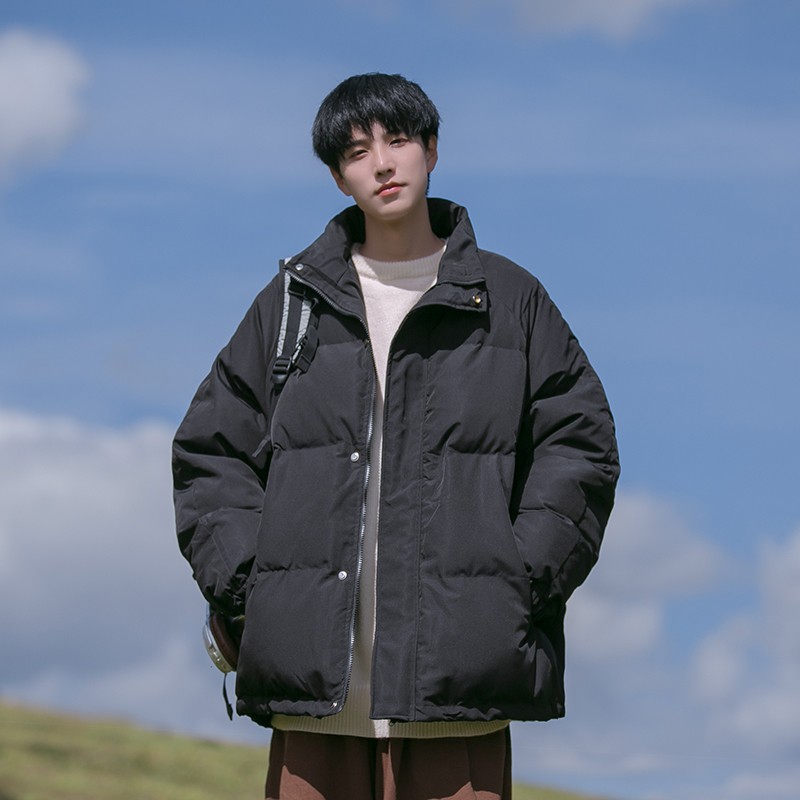 港仔文艺男加厚立领棉服外套冬季