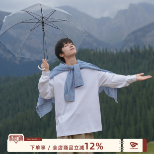 男生速干小领口内搭打底衫 GOOZI T恤男春季 280g重磅白色长袖 MADE