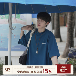 GOOZI MADE 250g重磅字母印花短袖T恤男夏季索罗娜凉感速干半袖te