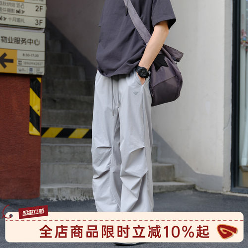 GOOZIMADE美式工装褶皱伞兵裤男