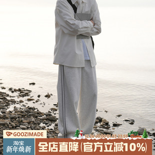 宽松垂感直筒休闲裤 @港仔文艺男 美式 男秋冬运动长裤 侧边条纹卫裤