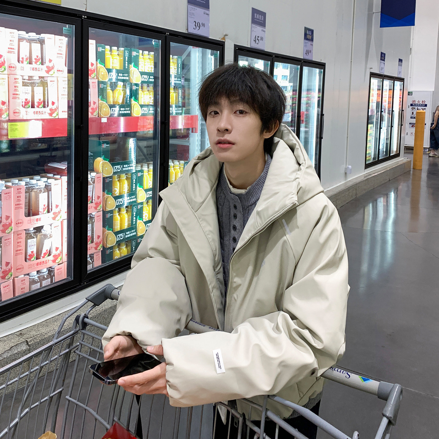 连帽棉衣外套男冬加厚冲锋衣棉服