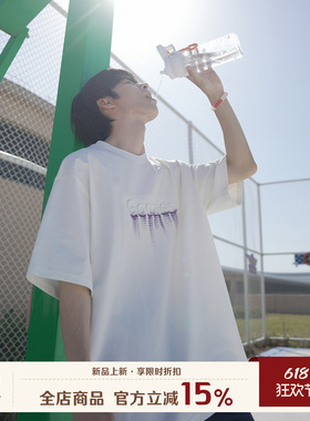 GOOZI MADE 索罗娜白色短袖男夏季美式男生字母印花凉感半袖T恤衫