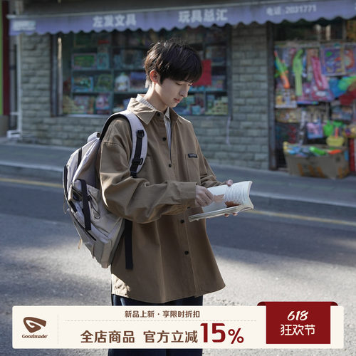 GOOZIMADE工装长袖衬衫男衬衣