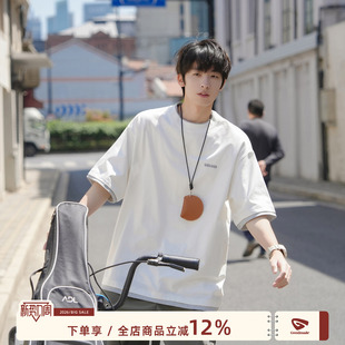 T恤男夏季 270g重磅假两件索罗娜凉感短袖 拼接刺绣上衣 MADE GOOZI