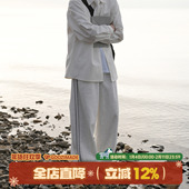 宽松垂感直筒休闲裤 GOOZI 男春秋运动长裤 美式 MADE 侧边条纹卫裤