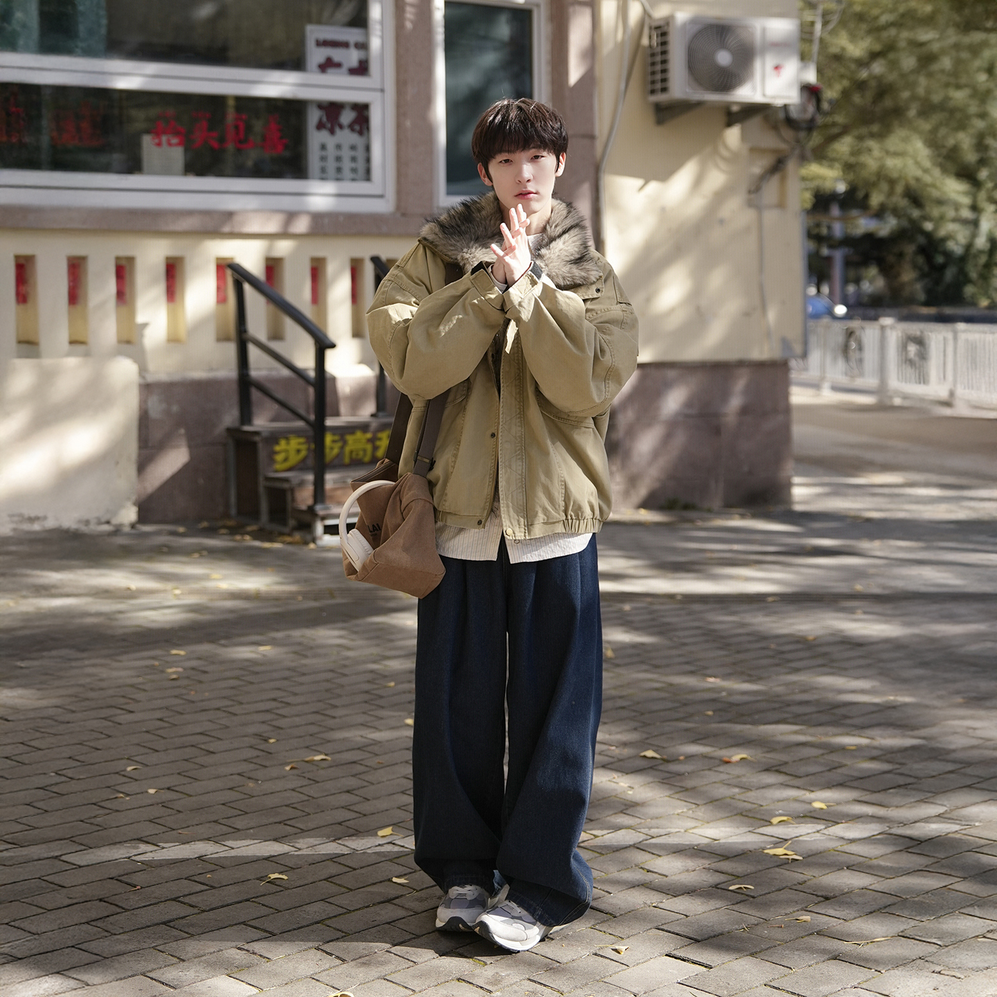 美式座山雕棉衣男冬加绒加厚外套