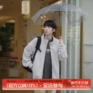 GOOZI MADE 灰色立领摇粒绒外套男春季2026新款cleanfit运动夹克