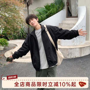 GOOZI cleanfit立领夹克男春季 美式 复古青少年休闲拉链外套 MADE