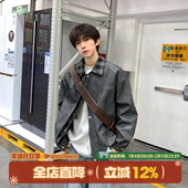 皮夹克男款 GOOZIMADE 复古冬季 男生工装 巴恩风皮衣外套男春季 美式