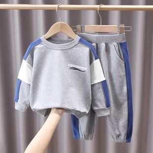 男童秋装套装2026新款儿童春款运动装宝宝洋气男孩时髦两件套潮
