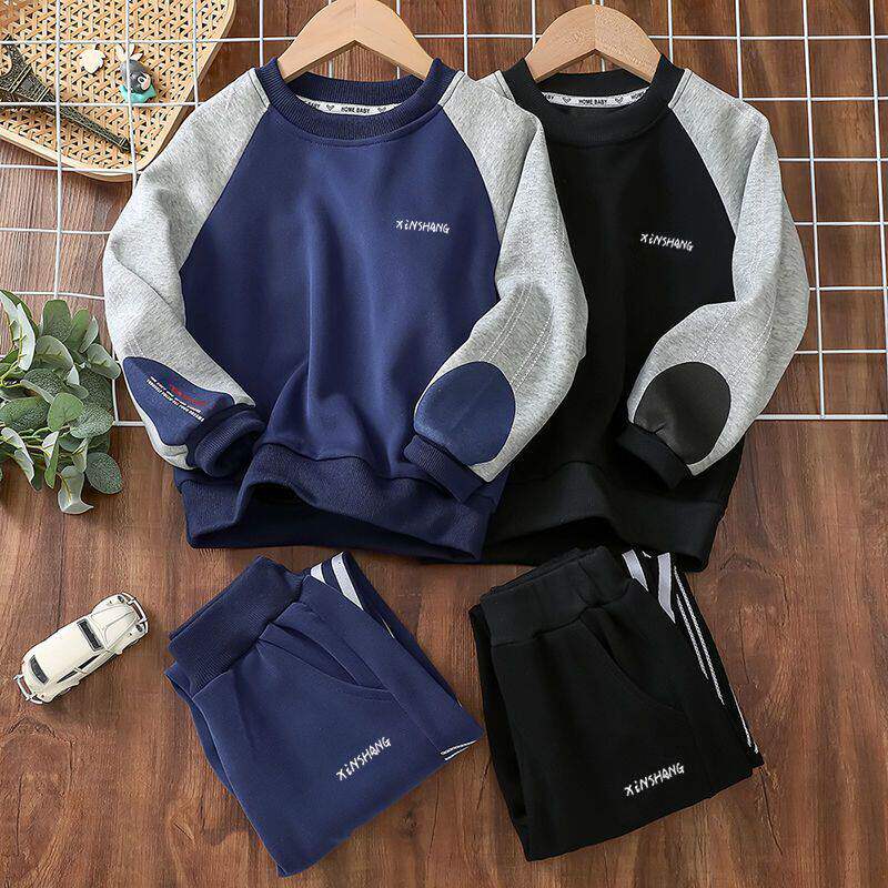 儿童运动套装春秋款中大男童春季2026新款潮洋气时髦宽松卫衣套装