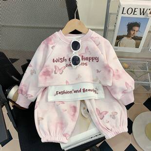 女童套装2026新款洋气时髦儿童装女宝宝衣服三件套小童秋装多巴胺