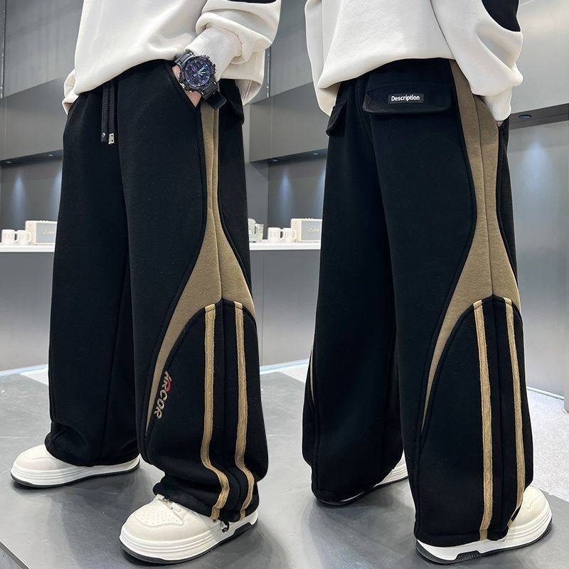 男童加绒冬季裤子2025新款帅气男孩秋冬中大童休闲拼色奥粒绒卫裤,童装/婴儿装/亲子装,运动裤卫裤,淘宝优惠券,粉丝福利购,淘宝优惠卷