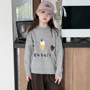 女童套头毛衣2025新款女大童打底秋冬内搭上衣儿童针织衫洋气线衣