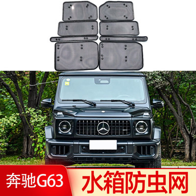 适用于奔驰G63AMG水箱防虫网大G500中网防柳絮蚊虫保护网罩改装件
