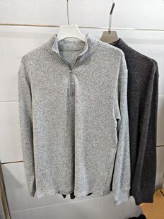 立领半拉链长T卫衣亲肤顺滑柔软触感F09M25303 男士 热2025秋季 新款