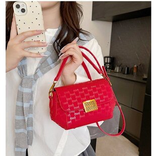 跨境百搭豹纹腋下包2026新款通勤单肩包时尚手提包小香风女包复古