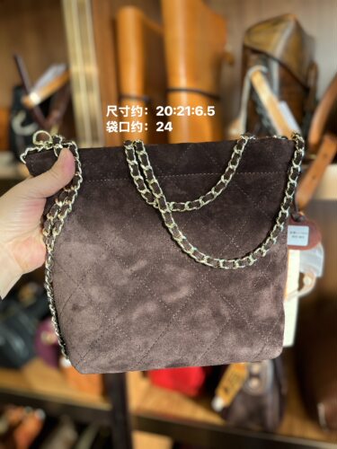制道复古菱格链条马皮反绒手提腋下包单肩斜挎包通勤做旧风L11658