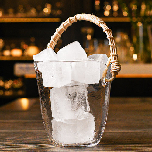 酒吧调酒日式锤纹民宿玻璃小冰桶