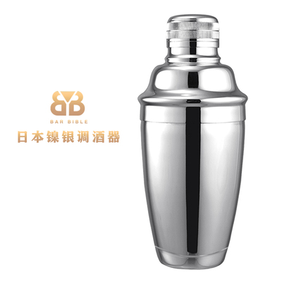 日本进口银制三段式调酒器早川