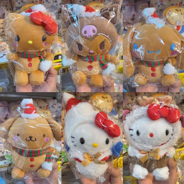 美版三丽鸥 圣诞节姜饼系列kitty库洛米玉桂狗布丁狗公仔挂件玩偶