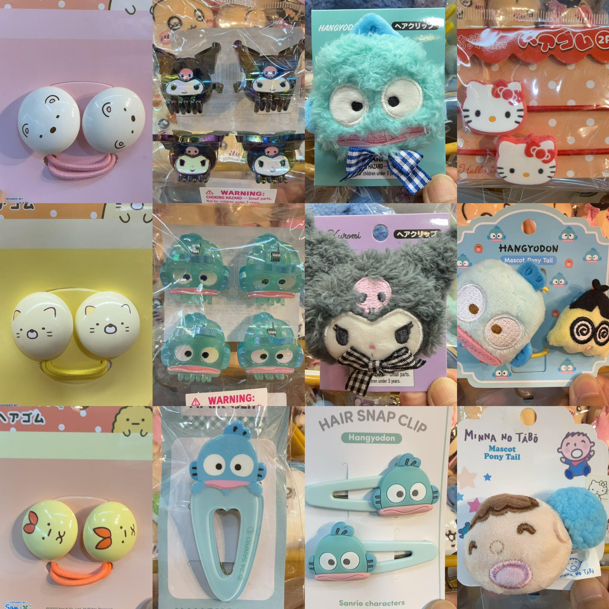 日本三丽鸥丑鱼酷洛米发卡抓夹角落生物发夹发圈发绳边夹刘海夹子