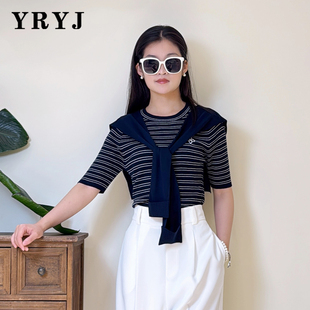 YRYJ披肩条纹针织衫羊毛衫商场同款6653002723