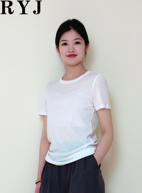 YRYJ女装商场同款2025春款休闲简约百搭圆领短袖T恤女7351003492