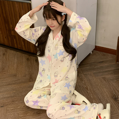 HelloKitty睡衣女长袖秋冬季纯棉