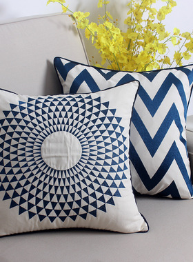 高精密刺绣花样板房美式沙发抱枕靠垫 sofa pillow cushion cover
