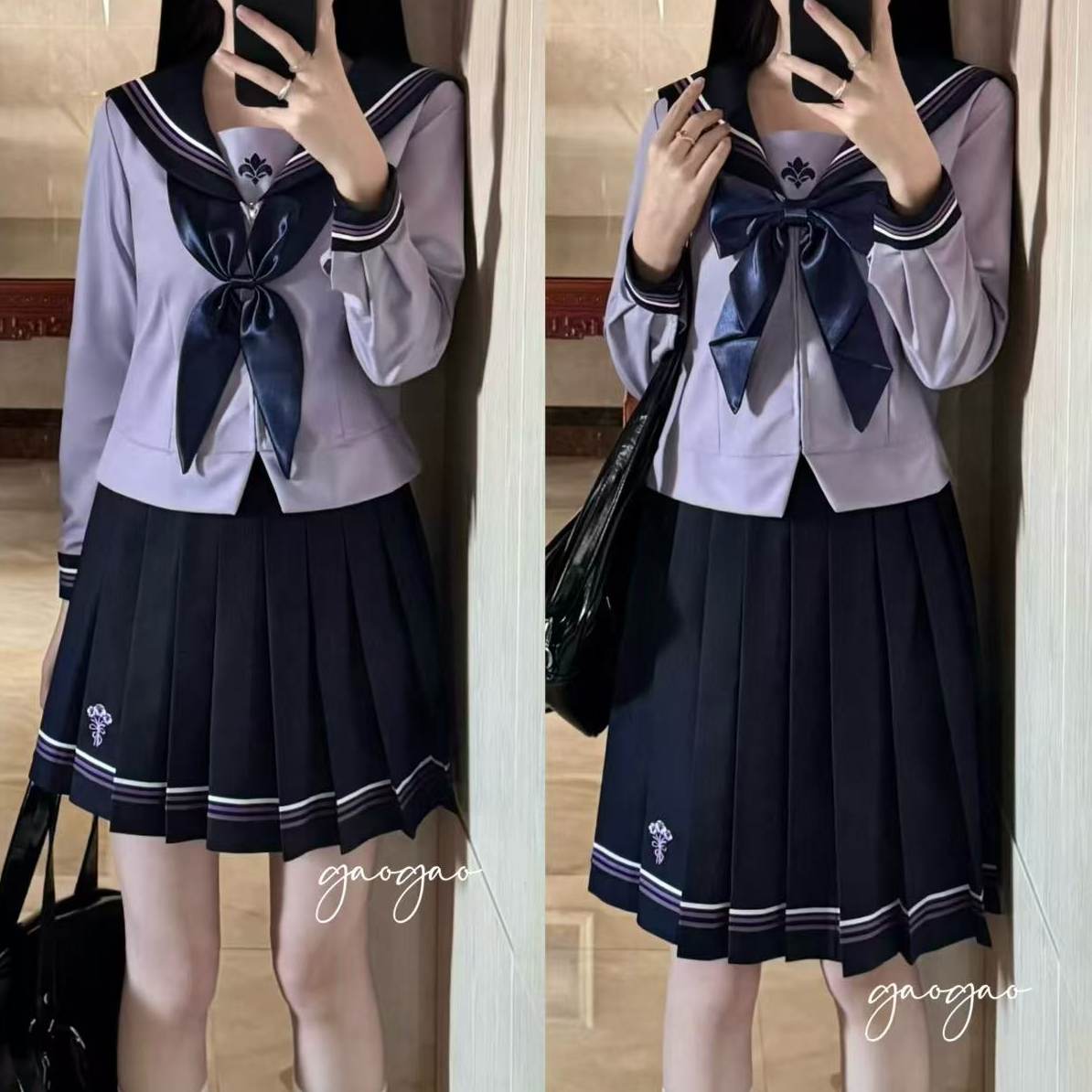 初樱社小紫堇长袖新款原创正版JK制服水手服淡紫学院温柔校供套装